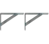 Amig - Staffa per mensole a muro | Supporti per Mensole | Reggimensola | Staffe per mensole in Acciaio | Supporto Scaffale | Colore: Zincato | Dimensioni: 300 x 225 | Peso max: 260 kg