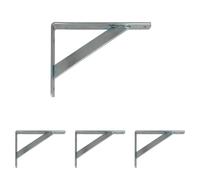 Amig - Staffa per mensole a muro | Supporti per Mensole | Reggimensola | Staffe per mensole in Acciaio | Supporto Scaffale | Colore: Zincato | Dimensioni: 300 x 225 | Peso max: 260 kg