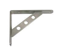 Amig - Staffa per Mensole a Muro | Supporti Robusti fino a 370 kg | Design Moderno e Funzionale | Facile Installazione con Trapano | Acciaio Nichel Spazzolato, 200 x 160 mm