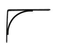 Amig - Staffa per Mensole da Parete - Squadra Metallica per Ripiani - Angolare per Mensole - Supporto per Mensole - Acciaio - Colore Nero - Misura: 250x200 mm - Peso Max Consigliato: 65 kg