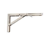 Amig - Staffa Pieghevole per Mensola da Parete | Supporti per Mensole | Reggimensola | Staffe per mensole in Acciaio | Colore: Nichelato | Dimensioni: 400 x 215 | Peso max: 35 kg