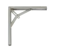 Amig - Staffa Pieghevole per Mensola | Supporto Robusto in Acciaio | Installazione Facile | Reggimensola per Cucina, Bagno, Ufficio | Peso max 50 kg, Grigio Metallico, 200 mm (8")