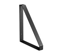 Amig - Staffa Triangolare Singola per Scaffali Industriali - 211 x 261 x 30 mm - Acciaio Nero Opaco - Supporto da Parete per Mensole - Design Funzionale e Resistente - Ideale per Scaffali da Parete