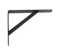 Amig - Staffe per mensole | Angolo per Ripiani | Supporto per Scaffale | Acciaio | Colore Nero | Misura: 250x200 mm | Peso massimo consigliato 330 Kg