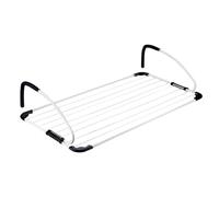 Amig - Stendibiancheria da balcone o terrazza Mod. Aeria ClipAir - Acciaio e polipropilene - Montaggio senza attrezzi - 10 m di spazio di stenditura - 105x55x25 cm - Colore bianco/nero