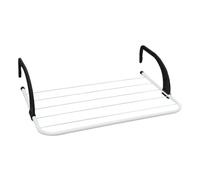 Amig - Stendibiancheria da radiatore Mod. Aeria ClipMini - Acciaio e polipropilene - Stendino per biancheria - Installazione facile - 3 m di spazio di stenditura - 51x33x13 cm - Colore bianco/nero