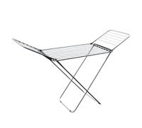 Amig - Stendibiancheria pieghevole con ali Mod. Aeria AirFlow - Alluminio e acciaio - Stendino leggero per biancheria - 18 m di spazio di stenditura - 176x55x92 cm - Colore argento/nero