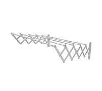 Amig - Stendino estensibile da parete | Realizzato in alluminio ad alta resistenza | Finitura in acciaio inossidabile | Misure: 140x14x3cm | Stendino pieghevole | Stendino per esterni