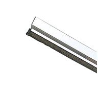 Amig - Strisce sigillanti autoadesive - Isolanti per porte - Spazzola antipolvere e pellicola protettiva - Compatibile con pannello isolante, Argento, 107 x 1,5 x 7 cm, PVC