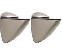 Amig - Supporto da parete per ripiani e ripiani, apertura massima 10 mm, materiale zamak, finitura nichel spazzolato, supporto pellicano (Confezione da 2)