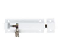 Amig - Tassello di sovrapposizione | 80 x 30 mm | Ideale per porte a gradino in legno | bordi quadrati | chiavistello per bagno, camera da letto o ufficio | chiavistello di sicurezza | alluminio bianco