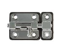 Amig - Tassello di sovrapposizione per porte Mod.383 | 54 x 36 mm | Serratura di sicurezza con base in plastica | Per chiusura orizzontale | in acciaio cromato | Include strisce