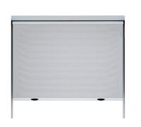 Amig - Zanzariera Avvolgibile per Finestre | Alluminio Bianco e Rete in Fibra di Vetro Grigia | Facile da Installare | Protezione contro gli Insetti | 140 x 140 cm | Resistente e Traspirante