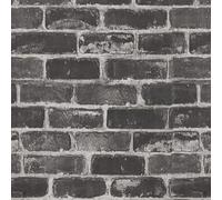 AMIGO Carta da Parati Autoadesiva 3D Effetto Mattone Grigio - Rivestimento Murale Rimovibile Stile Vintage Industriale per Camera da Letto, Sala o Pareti Accento 44.5x500cm