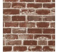 AMIGO Carta da Parati Autoadesiva 3D Effetto Mattone Rosso Terracotta - Rivestimento Murale Rimovibile per Cucina, Salotto o Camera da Letto 44.5x500cm