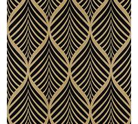 AMIGO Carta da Parati Autoadesiva Boho Oro Nero Staccabile e Facile Applicazione,per Soggiorno, Camera da Letto o Decorazioni Moderne 44x1000cm