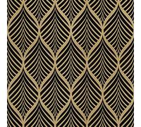 AMIGO Carta da Parati Autoadesiva Boho Oro Nero Staccabile e Facile Applicazione,per Soggiorno, Camera da Letto o Decorazioni Moderne 44x500cm