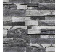 AMIGO Carta da Parati Autoadesiva Effetto Mattone Vintage Grigio - Rivestimento Impermeabile 3D per Cucina, Bagno e Camino 44.5x1000cm