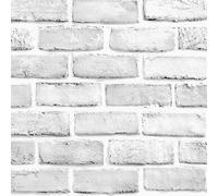 AMIGO Carta da Parati Autoadesiva Impermeabile e Rimovibile a Stampa Mattone Grigio per Soggiorni, Camere da Letto e Uffici 44.5x1000cm