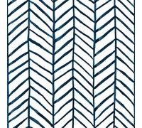 AMIGO Carta da Parati Autoadesiva Stile Bohémien-Design a Righe a Spina di Pesce blu navy,per Soggiorno Camera da Letto o Ufficio 44 cm x 6 m