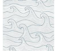 AMIGO Carta da parati Moderna Blu Ondulata Autoadesiva per Bagno,Materiale Vinilico Impermeabile e Antimacchia, 44 x 600 cm