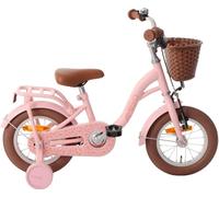AMIGO Fairy - Bicicletta per bambini, 12 pollici, con ruote di supporto, freno a contropedale e freno a V - a partire da 2 - 4 anni, colore salmone
