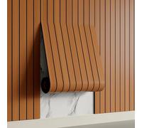 AMIGO Pannelli in Legno Impiallacciato Autoadesivi,1,2 m²-1 pezzo 300 x 40 x 0,3 cm Pannelli murali 3D effetto legno, Soggiorno, Ufficio, Rovere Scuro