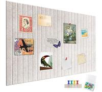 AMIGO Pinnwand Grande Autoadesivo 80x60 cm,Autoadesivo in Sughero beige chiaro, Pinnwand Decorativa in Feltro, Fototafel Pieghevole, Memoboard Vision Board per Ufficio, Casa e Camera dei