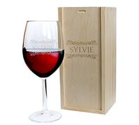 Amikado - Calice da vino e cassetta personalizzati con nome - modello fregio 43 cl - ideale per vino rosso e bianco