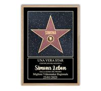 Amikado Certificato Walk of Fame da personalizzare con cornice - Color legno