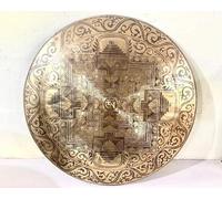 Amilav Collections 58 CM OM Mantra, Mandala Carved Gong/Handcrafted Tibetan Gong Bell/Handmade