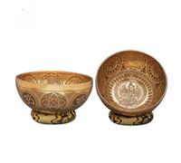 Amilav Collections Campana tibetana incisa a mano del Buddha di Tara, campana canta fatta a mano con incisione fine, campana tibetana con cuscino e mazza, guarigione spirituale e meditazione