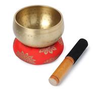 Amilav Collections Campane tibetane per meditazione, meditazione, campana tibetana buddista, realizzata a mano, suono olistico, 7 chakra curativi (10 cm, oro)