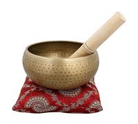 Amilav Collections Campane tibetane per meditazione, meditazione, campana tibetana buddista, realizzata a mano, suono olistico, 7 chakra curativi (11,4 cm, oro)