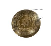 Amilav Collections Gong del tempio dell'Himalaya, realizzato a mano, con Buddha intagliato, 50,8 cm