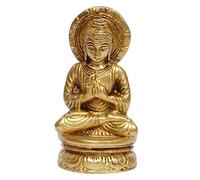 Amilav Collections Ottone Dharmachakra Mudra Buddha Idolo Tibet Buddha statua in ottone buddista buddismo statuette decorative