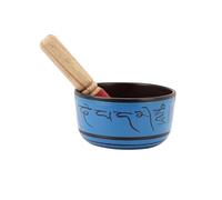 Amilav Collections Set di campane tibetane in metallo dipinto a mano, grande strumento musicale da 20,3 cm con mazzuolo in legno, per meditazione, yoga e guarigione, Om Mani Padme Hum Peace