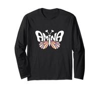 Amina Butterfly - Personalizzato Carino Nome Word Art Maglia a Manica