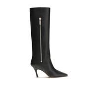 Amina Muaddi Black Calf Leather Bos Taurus Ankle Boots - EU38/US8