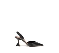 Amina Muaddi Black Calf Leather Bos Taurus Platform Pumps - EU37/US7