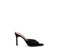 Amina Muaddi Black Leather Stiletto Heel Sandals - EU37.5/US7.5