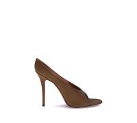 Amina Muaddi Brown Calf Leather Bos Taurus High Heel Pumps - EU40/US10