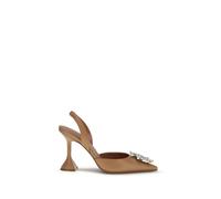 Amina Muaddi Brown Calf Leather Bos Taurus Pumps - EU41/US11