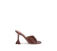 Amina Muaddi Brown Calf Leather Bos Taurus Stiletto Heel Sandals - EU38.5/US8.5