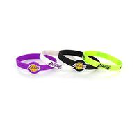 aminco NBA Los Angeles Lakers - Braccialetti in Silicone, Confezione da 4