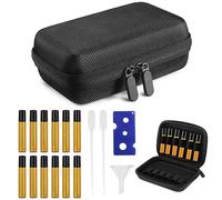 Amindz 12 Pezzi Roll On Vuoto Per Oli Essenziali Bottiglia (10 ml), Set di bottiglie roll-on ricaricabili con 1 Borsa per olio essenziale portatile /1 apribottiglie / 2 cannucce / 1 imbuto