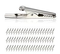 Amindz 60 Pezzi Clip a Coccodrillo in Metallo,Coccodrillo Clip di Prova con Vite,Test Elettrico Lavoro Coccodrillo Clip,Lunghezza 50mm,Morsetti Coccodrillo per Test Elettrici di Laboratorio