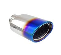 AMiO 02356 Terminale di scarico dritto ovale Blu Acciaio inossidabile cromato