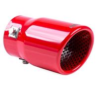 AMiO 03168 Terminale di scarico dritto ovale Rosso Acciaio inossidabile cromato