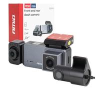 AMIO Dash Cam Tripla Telecamera 4K Anteriore + 1K Interna + 2K Posteriore, WiFi 2.4 GHz, App Mobile, Modalità Notturna, Display LCD 3.39 Pollici
